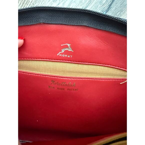 Vintage Koret “Korettalak” Black Patent Shoulder Bag – Mid Century 1950s–60s - Picture 8 of 11